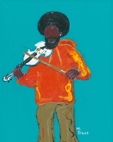 "Brotha Plays The Violin" Poster Print