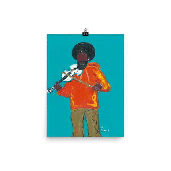 "Brotha Plays The Violin" Poster Print