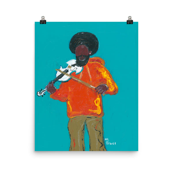 "Brotha Plays The Violin" Poster Print