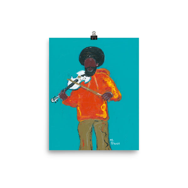 "Brotha Plays The Violin" Poster Print